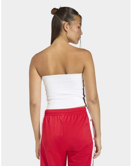 Adidas Originals Red 3 Stripes Tube Top