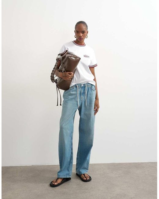 TOPSHOP Blue Denim Lightweight Sweat-style Jeans