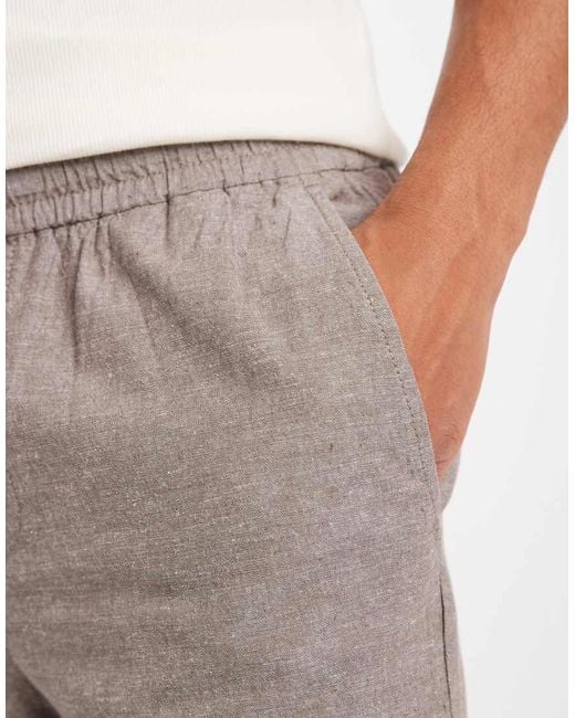 Only & Sons Gray Linen Mix Loose Fit Pants for men