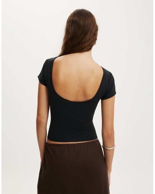 Cotton On Black Hold Me Scoop Back Tee