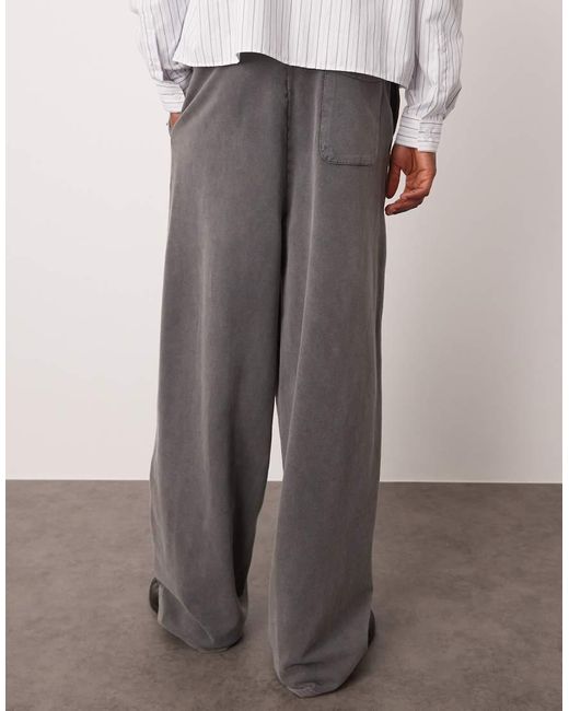 ASOS Gray Balloon Fit Washed joggers With Seam Detail for men