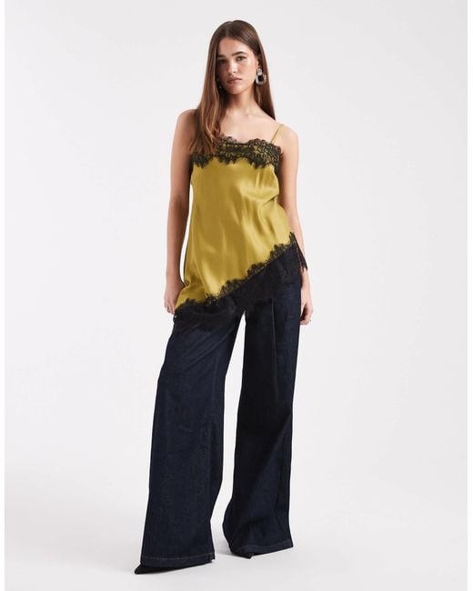 ASOS Multicolor – asymmetrisches camisole-oberteil aus satin