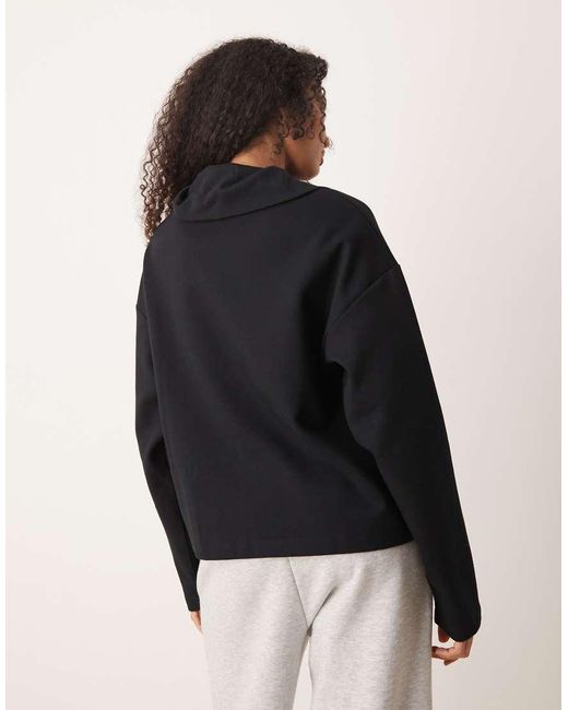 ASOS Blue Interlock Half Zip Sweatshirt