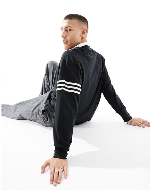 adidas Originals Neuclassics T shirt Met Lange Mouwen En 3 Strepen in het Zwart voor heren Lyst NL