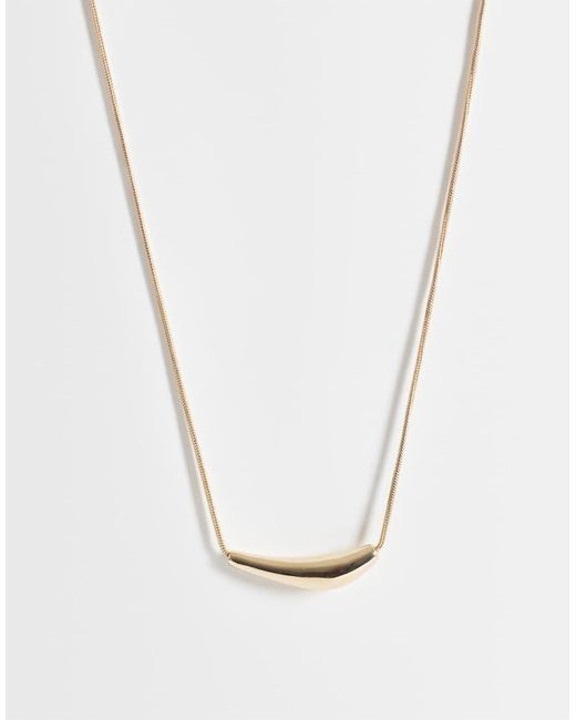 ASOS White Short Necklace With Molten Pendant Detail