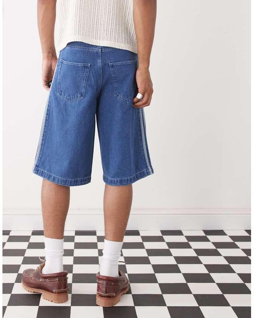 Adidas Originals White Firebird Denim Shorts for men