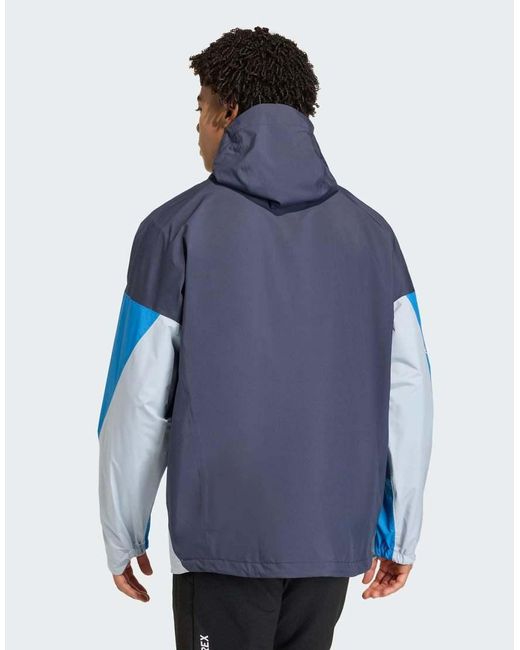 Adidas Originals Blue Terrex Xploric 2.5 Layer Climaproof Anorak for men