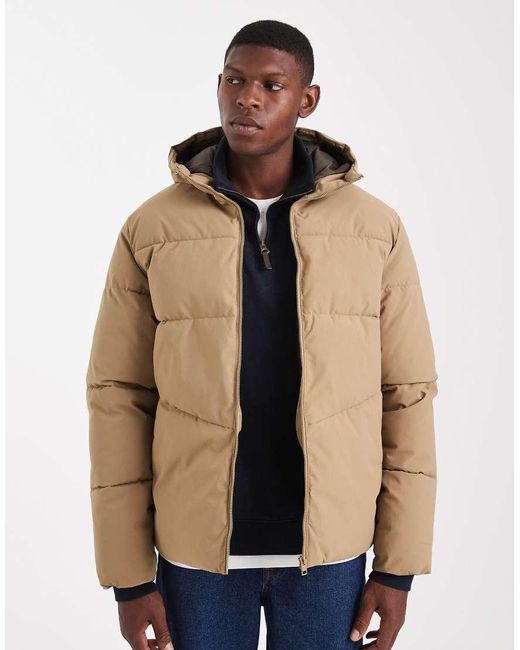 Jack & Jones Natural Hooded Puffer Jacket for men