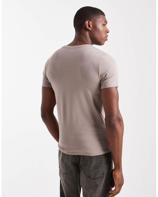 ASOS Gray Essentials Muscle Fit T-shirt for men