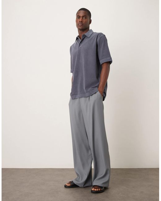 Polo à manches courtes en jersey épais - foncé ARKET pour homme en coloris Blue