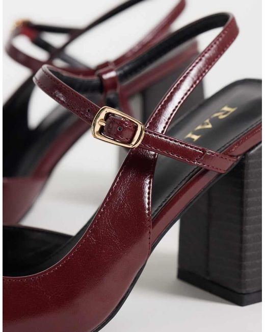 Raid Multicolor Merrill Block Heeled Slingback Shoes With Pointed Toe
