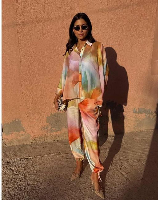 Never Fully Dressed Orange Naomi Abstract Balloon Pants