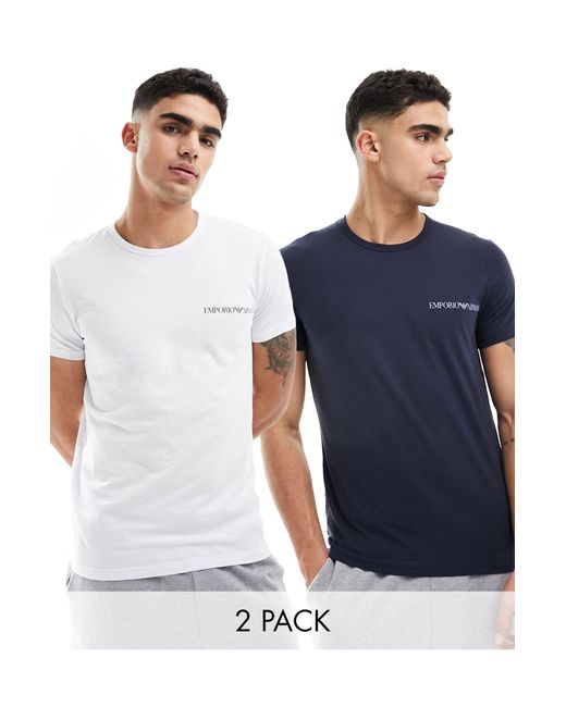 Emporio Armani – bodywear – 2er-pack t-shirts in Blue für Herren