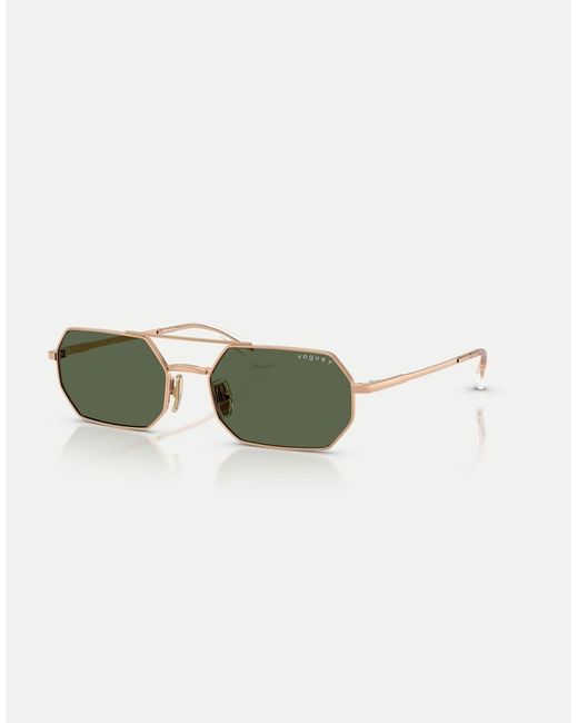 Vogue Green Irregular Polarised Sunglasses With Lens