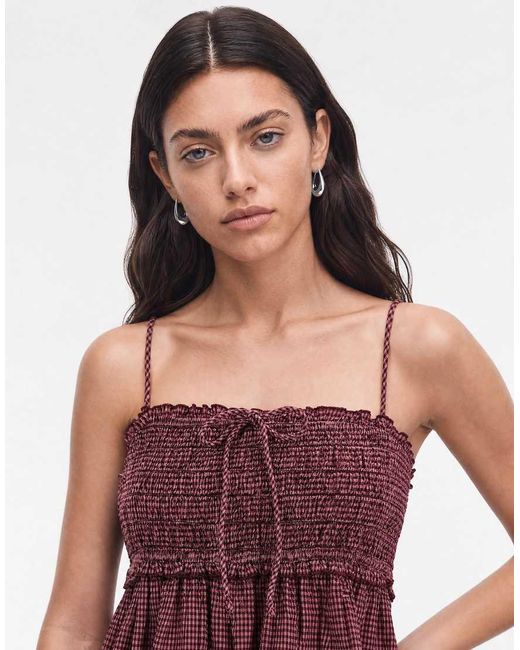 Collusion Purple Smock Tie Detail Mini Dress
