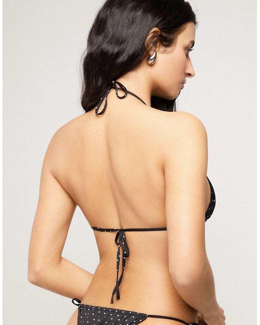 Tezenis Black Polka Dot Bikini Top