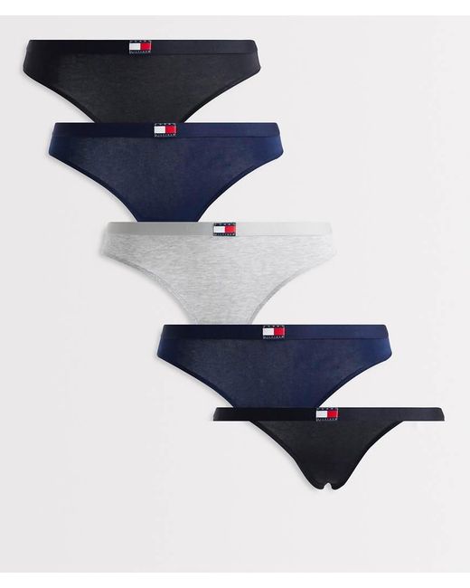 Tommy Hilfiger Blue Heritage 5 Pack Thongs