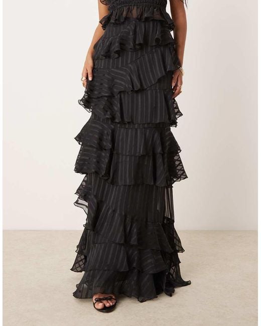 ASOS Natural Occasion Ruffle Maxi Skirt Co-Ord