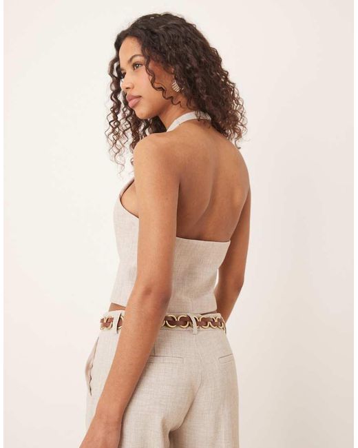 Chaleco De Sastre Beis Jaspeado De Cuello Halter Mix And Match De (Parte De Un Conjunto)-Neutro Gina Tricot de color White
