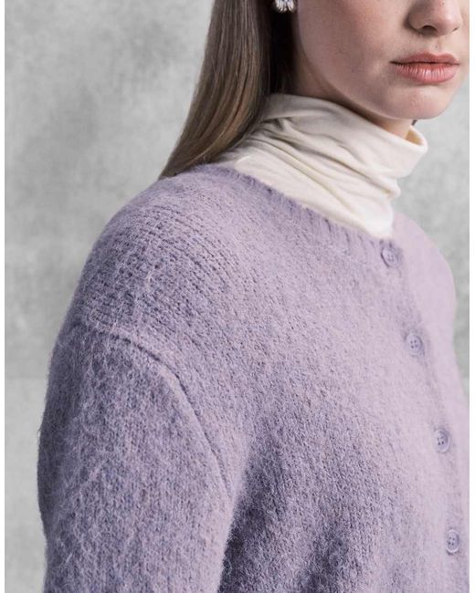 Monki Purple Button Front Cardigan