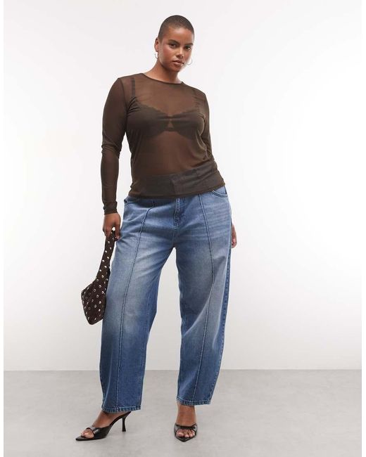Noisy May Brown Mesh Top