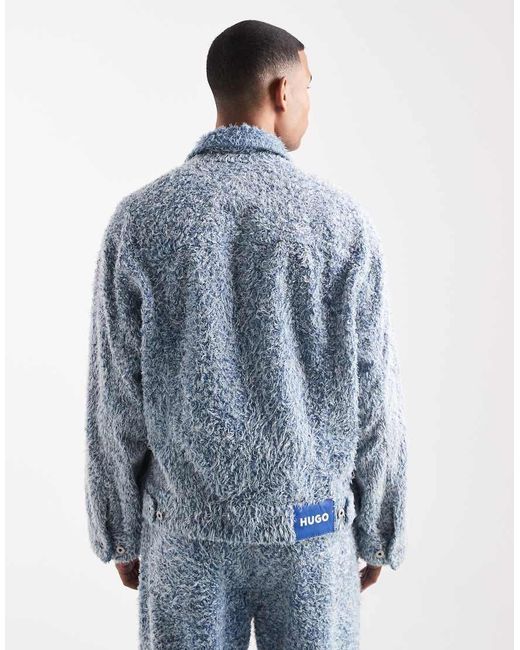 HUGO Blue Hugo Co-ord Kirkby Hairy Loose Fit Denim Jacket for men