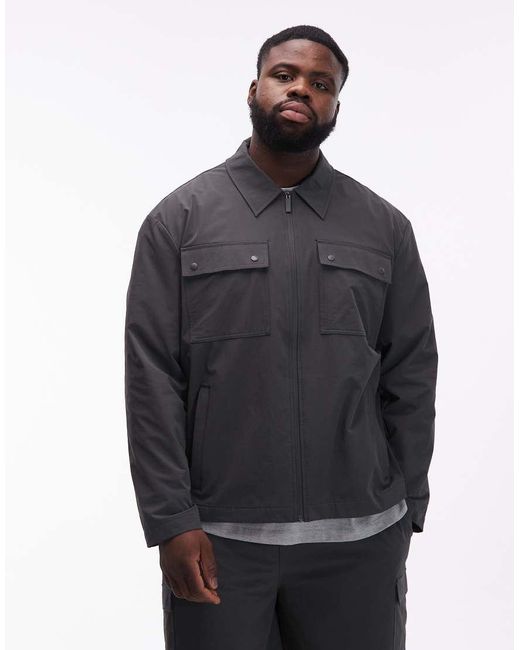 ASOS Gray Motionmax Co-Ord Four Way Stretch Shacket for men