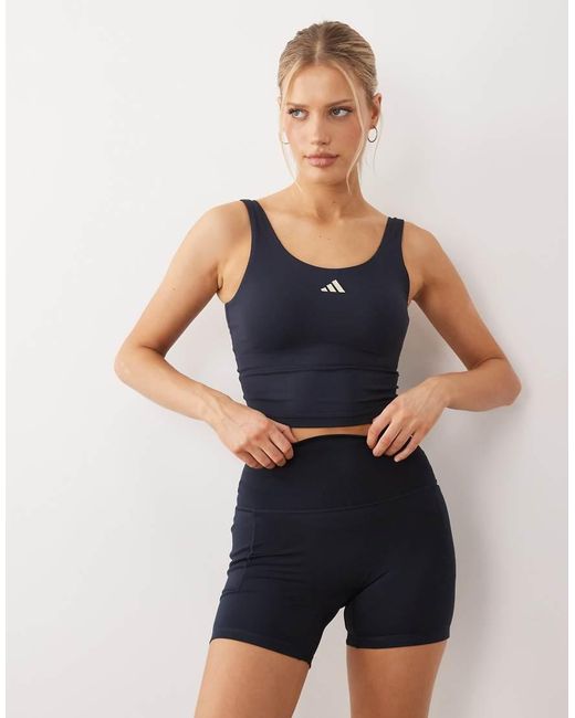 Adidas Originals Blue Adidas Sportswear Three Stripes Studios Tank Top