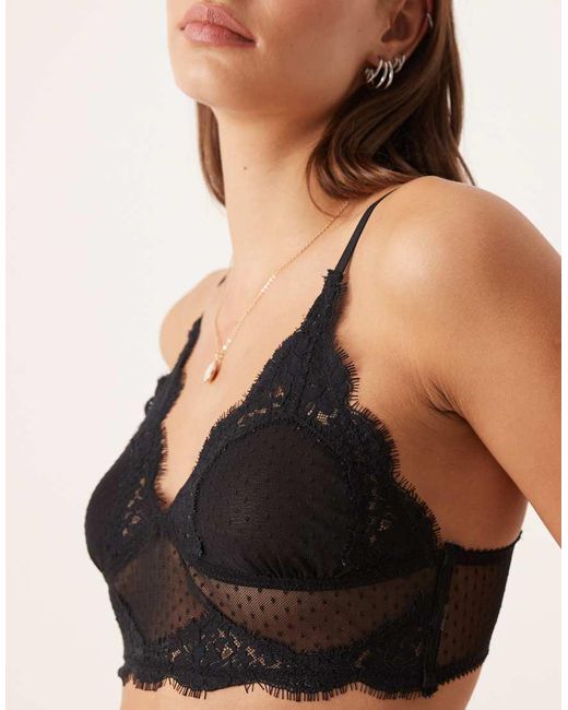 Free People Black Fiona Longline Bra