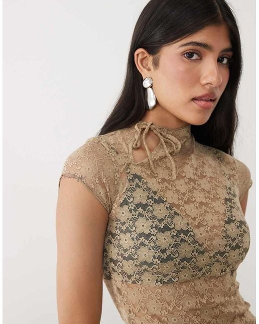 Motel Blue Jiwon Keyhole Lace Top