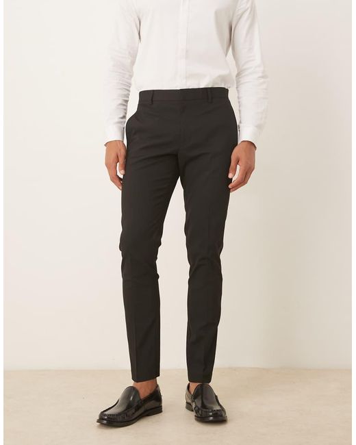 Pantalones De Esmoquin Negros De Corte Pitillo De ASOS de hombre de color Black