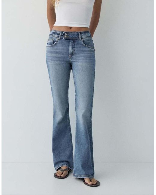 Pull&Bear Blue Low-rise Bootcut Jeans