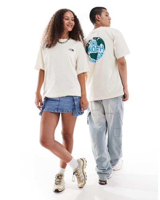 The North Face Blue Globe Back Print Oversized T-shirt