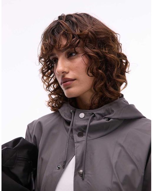 Rains Black 12020 Unisex Waterproof Long Hooded Jacket