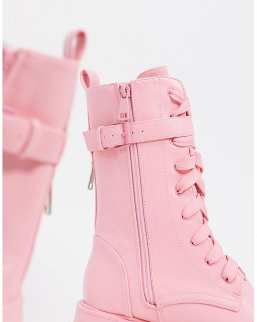 public desire intention chunky calf boot with pouch