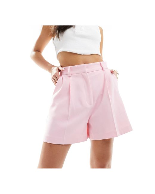 ASOS Pink Tailored High Waist Shorts