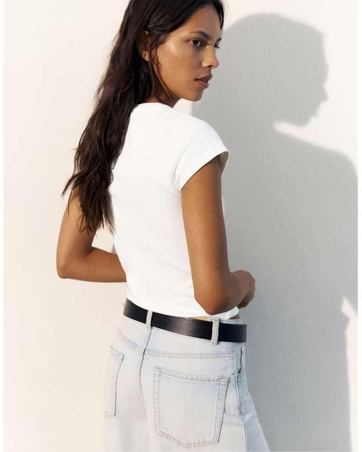 Pull&Bear White Fruit Graphic T-shirt