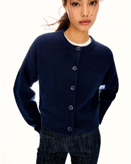 Bershka Blue Buttoned Cardigan