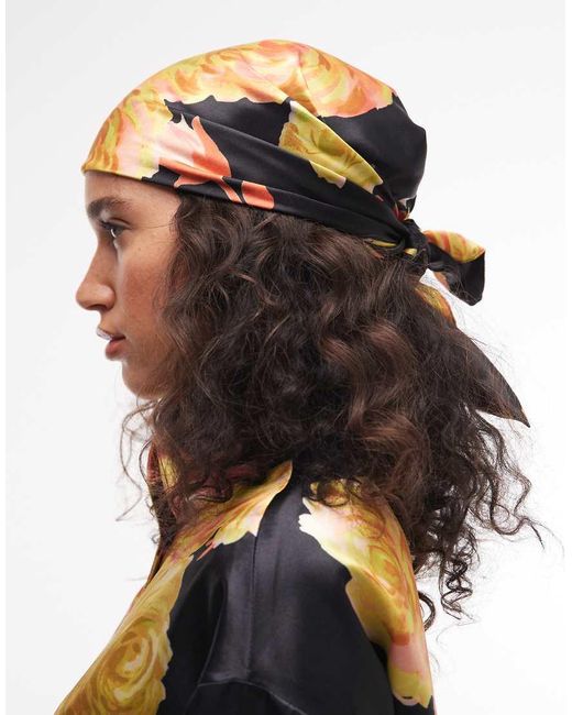 ASOS Black Satin Headscarf