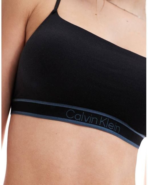Calvin klein tonal logo lightly lined bralette hot sale