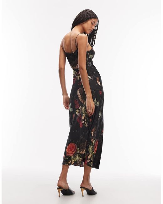 AllSaints White Bryony Floral Print Midi Slip Dress