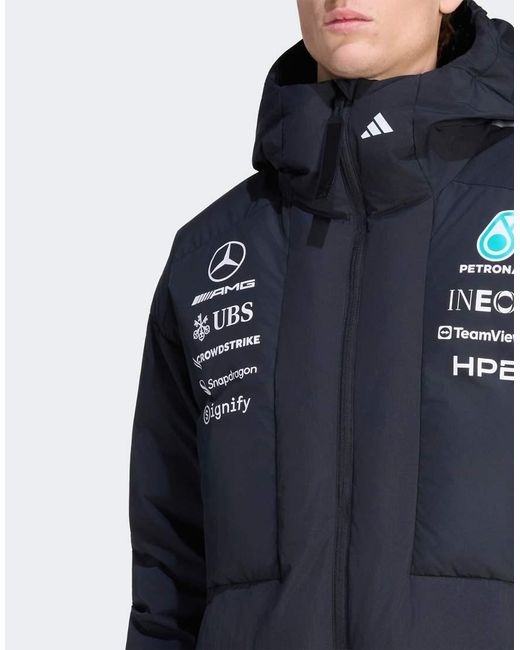 Adidas Originals Blue Mercedes - Amg Petronas Formula 1 Team Engineers Winter Jacket for men