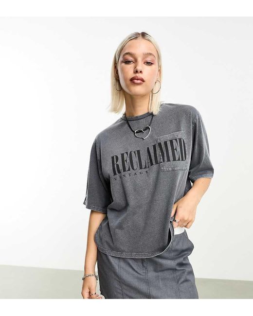 Reclaimed Vintage Gray Logo Cropped Tee