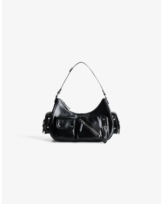 Bershka Black Maxi Multipocket Bag