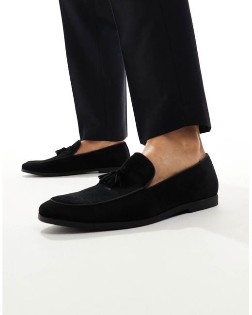 SEQWL – charlie – loafer aus samt in Black für Herren