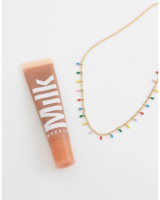 ASOS Metallic Asos Design Curve Short Necklace With-Coloured Beading Detail