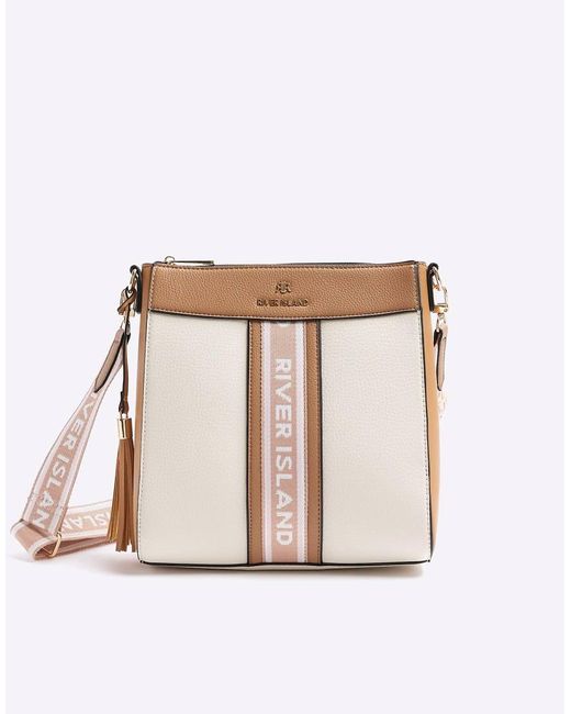 River Island Natural Webbing Messenger Cross Body Bag