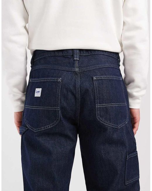 Lee Jeans White Workwear Carpenter Wide Leg Jeans for men