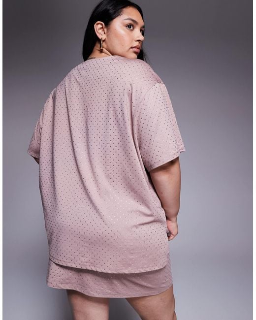 Renee Studio Purple Hotfix Oversized T-shirt
