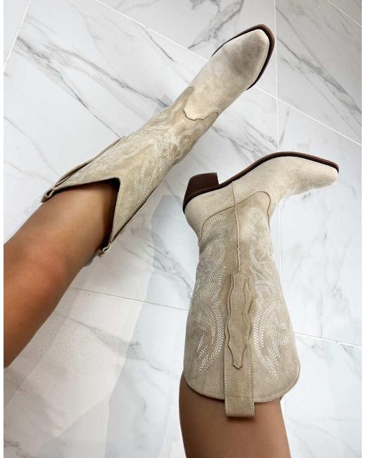 GIA STUDIOS Gray Cowboy Western Boots